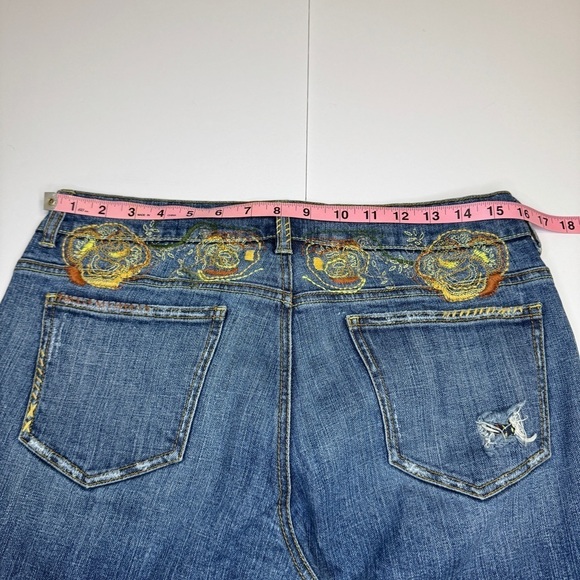 DKNY Jeans Greenwich Bootcut Embroidered Jeans Women’s Size 36 (18) Y2K Retro - Picture 10 of 13